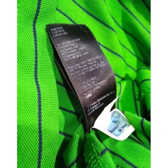 The North Face Mens Medium Green Striped Quarter Zip Short Sleeve Polo Shirt EUC - Picture 13 of 16
